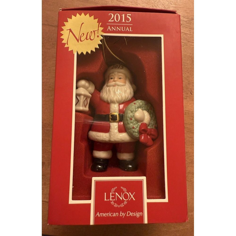 LENOX 2015 Annual "LIGHTING THE WAY SANTA" ORNAMENT With Original‎ Box